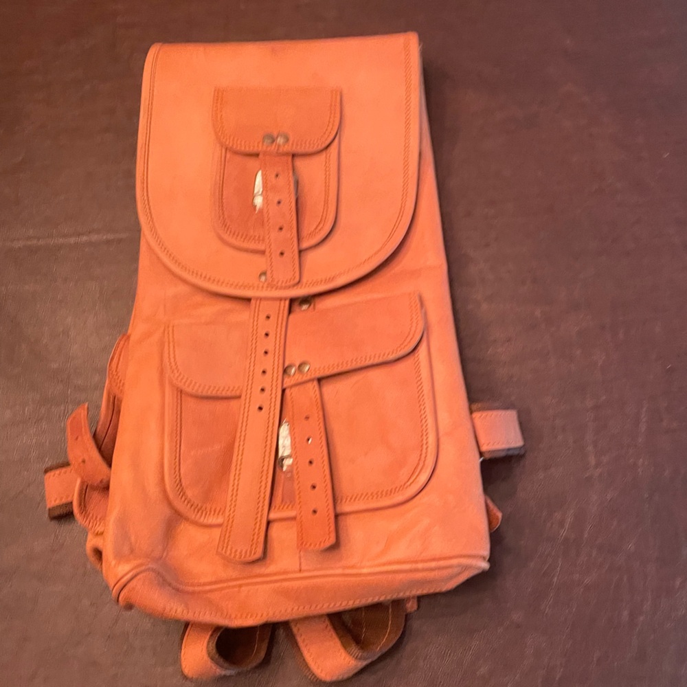 NWT Vintage Look Brown Leather Backpack for Laptop or Travel